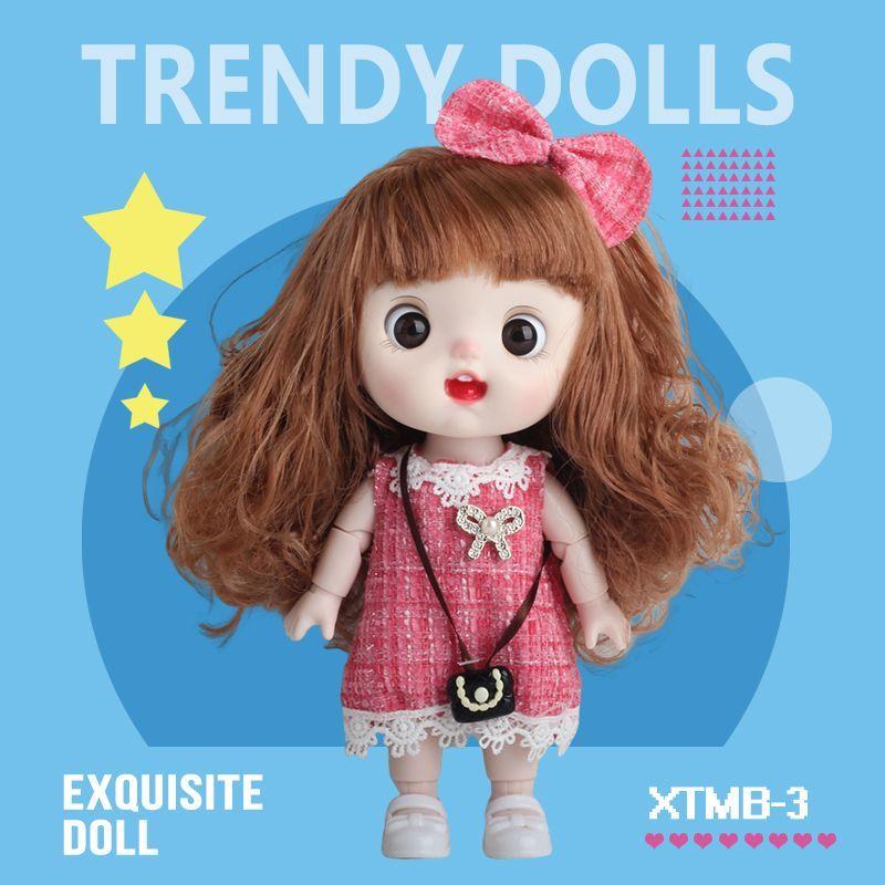 8-Zoll-Puppe mit wechselbarer Kleidung, Exquisite und niedliche Puppe, Geburtstagsgeschenk für Mädchen, Rollenspielspielzeug