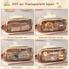 Cute Capybara Pencil Case with Lock - Aesthetic Kawaii Canvas Pouch, Clear School Supplies Organizer with Compartments, Includes