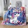 1 Stück Einhorn-Druck Leichte Flanelldecke, Bequeme und Warme Decke, für Camping Sofa Bett und Couch Büro, in Allen Jahreszeiten