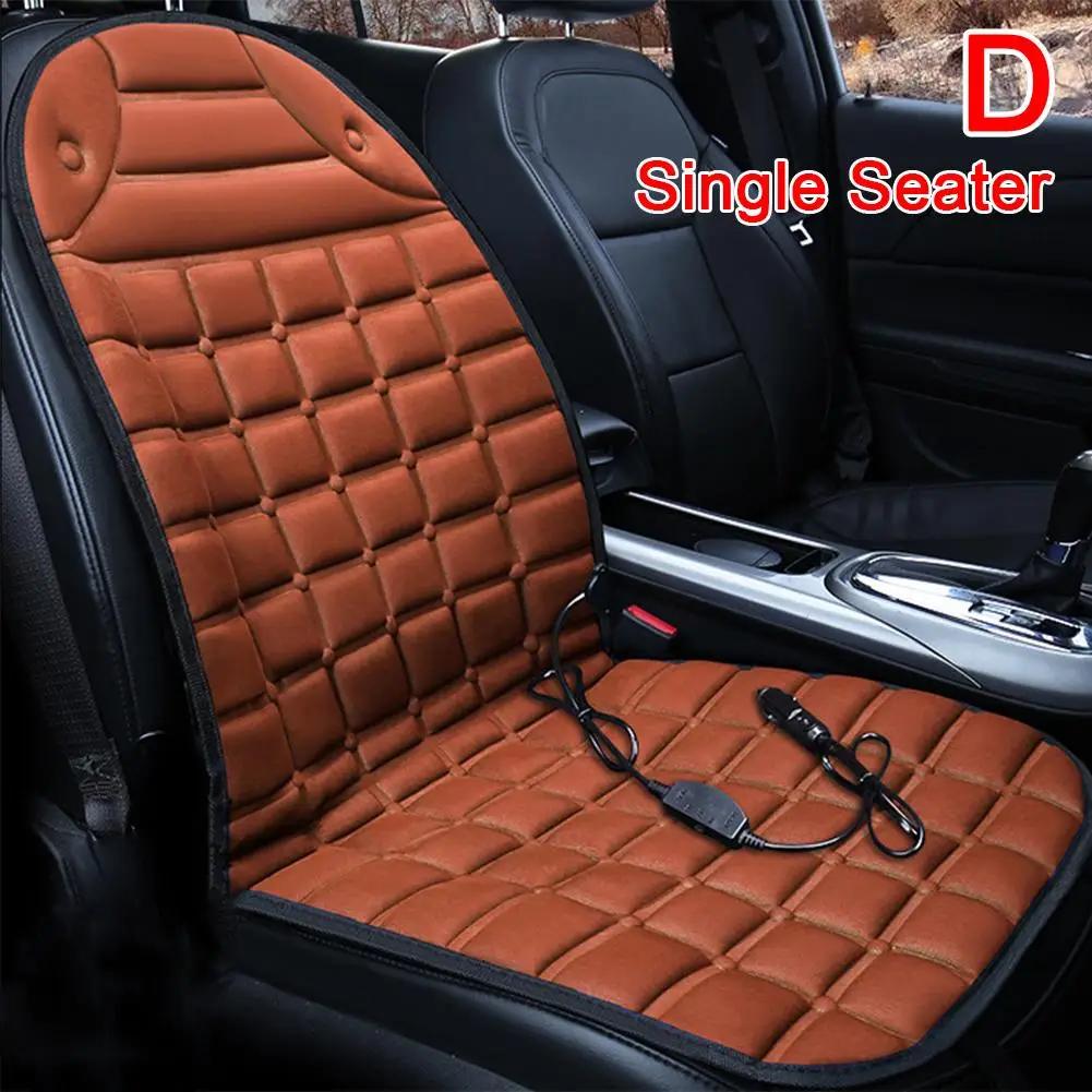 1/2pcs Winter Heated Car Seat Cover 12V Heating Warmer Universal Seat Car Automotive Interior Seat Cushion Protector Auto C O0X1