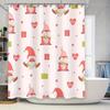 Whimsical Christmas Gnome Shower Curtain with Red Hearts Presents Perfect for Holiday Decor In Bathrooms