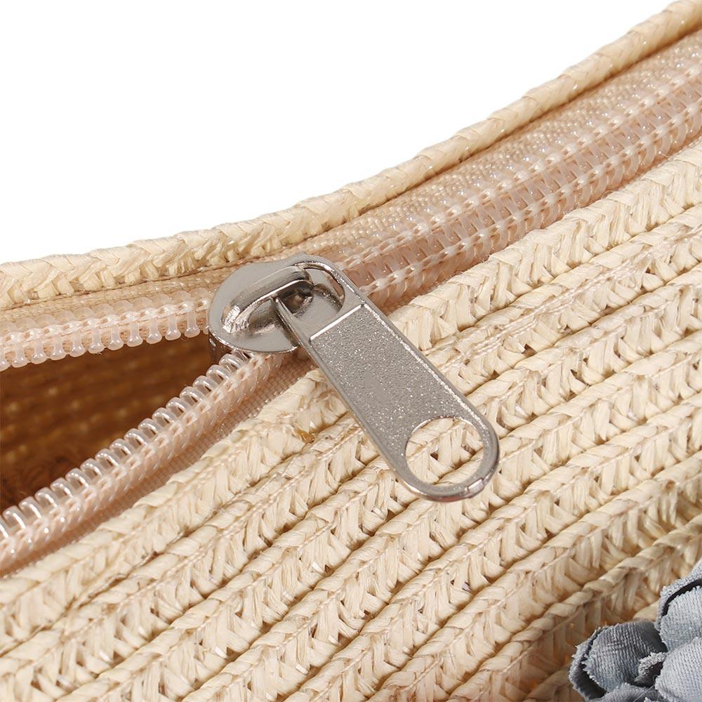 Travel Straw Weaving Toddler Baby Girls Summer Hat Flower Sunshade Caps Shoulder Bag Wide Brim Hats