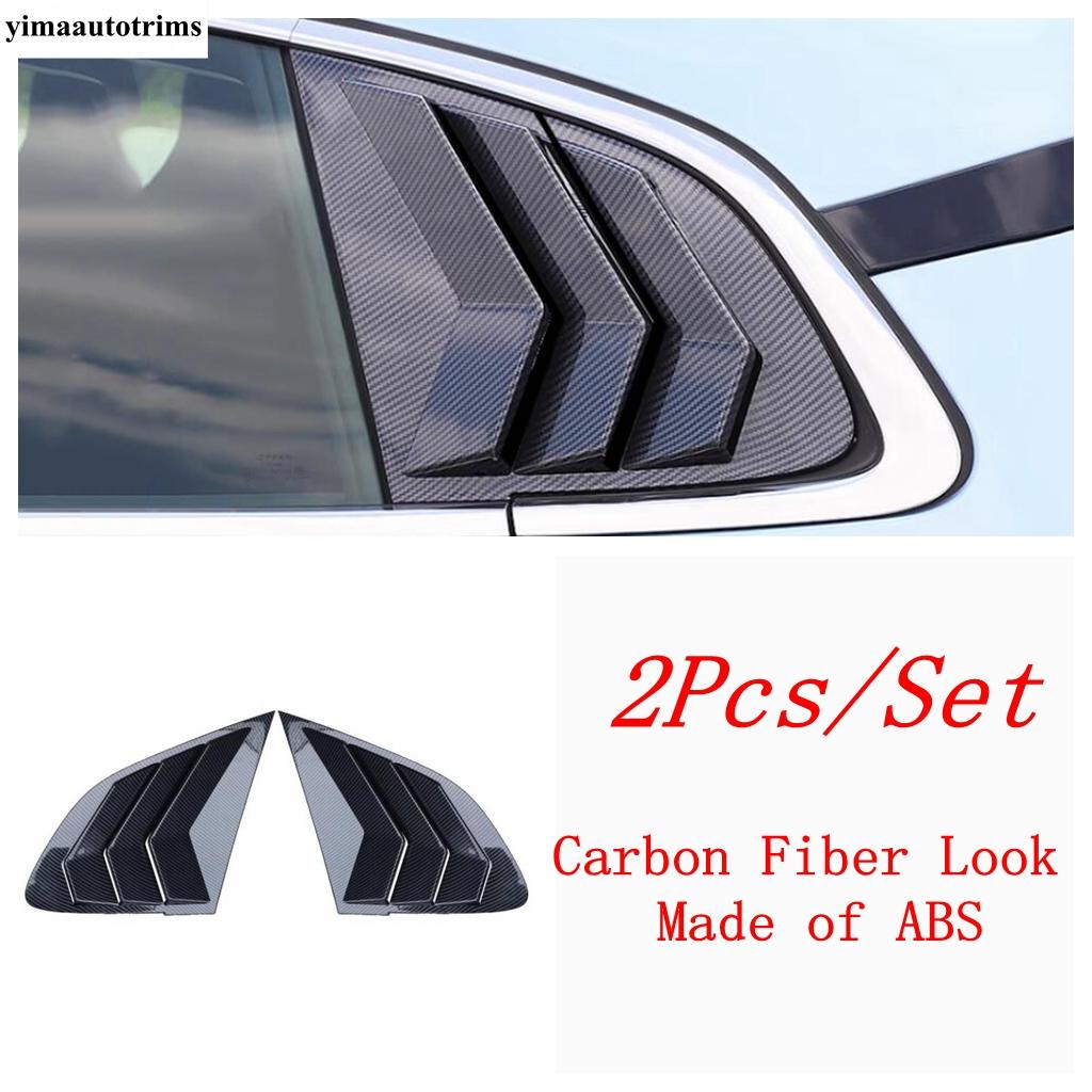 For Geely Zeekr 001 - Rear Spoiler Wing Side Window Triangle Louver Sunshade Panel Trim Black Accessories Exterior