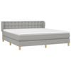 Box Spring Bed with Mattress Light Grey 160x200 Cm Fabric