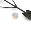 1Pc Small Natural Stone Golden Wrapped Edge Pendant Heart Shape Crystal Bud Charms for Jewelry Making DIY Necklace Bracelet Earring Accessories 12 Mm