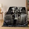 Ancient Egyptian Gods Dead Anubis Pharaoh Tutankhamun Mask Flannel Blanket,Cozy Soft Throw Blanket for Home Bedroom Bed Sofa Kid