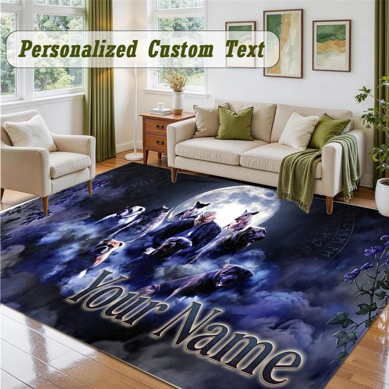 Crystal Velvet Square Rug Custom NameKontra K Pattern Non Slip Home Floor Decor Rug