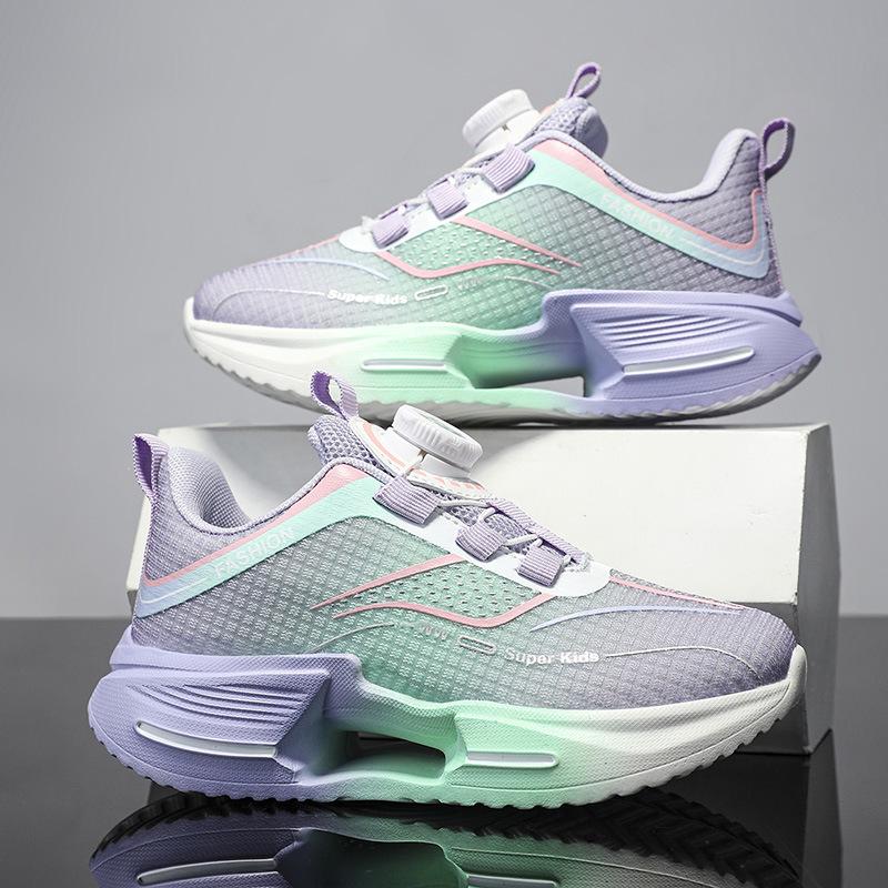 Rotating Buckle Kids' Non-Slip Lightweight Running Shoes for Spring & Autumn - Breathable, Comfortable Outdoor Sports Sneakers for Boys & Girls