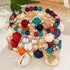 4 stks/set Boho Elastisch Touw Kwastje Armbanden Verklaring Hars Kristal Steen Handgemaakte Kralen Armbanden Armbanden Fashion Party Sieraden