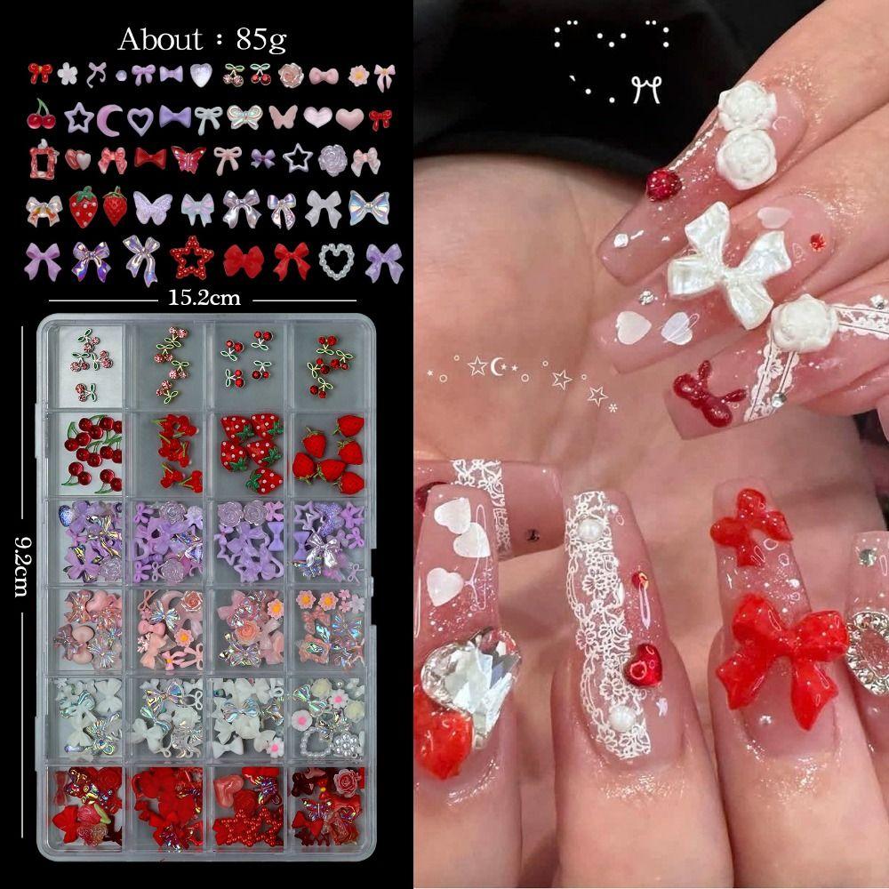 Mixed Resin Alloy Nail Art Decorations Set Sweet DIY Manicure Tools Nail Parts Kits for Nail Art