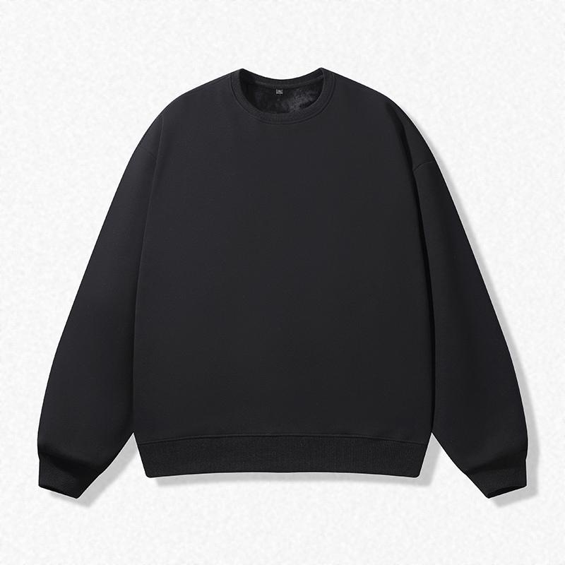 Pure Cotton Round Neck Sweatshirt Men's Solid Color Loose Casual Sports Long-sleeved T-shirt Sweatshirt