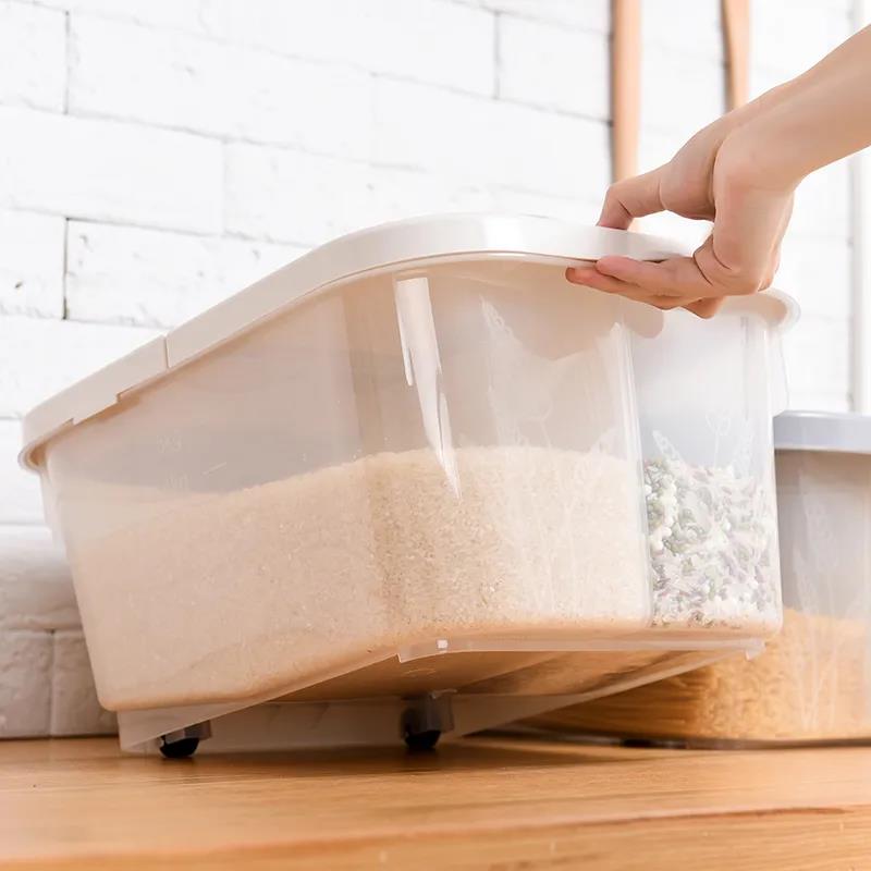 Rice Bucket Household Rice Cylinder Rice Noodles Cat and Dog Food Storage Grain Storage Box Multi-grain Bucket Insect-proof and Moisture-proof
