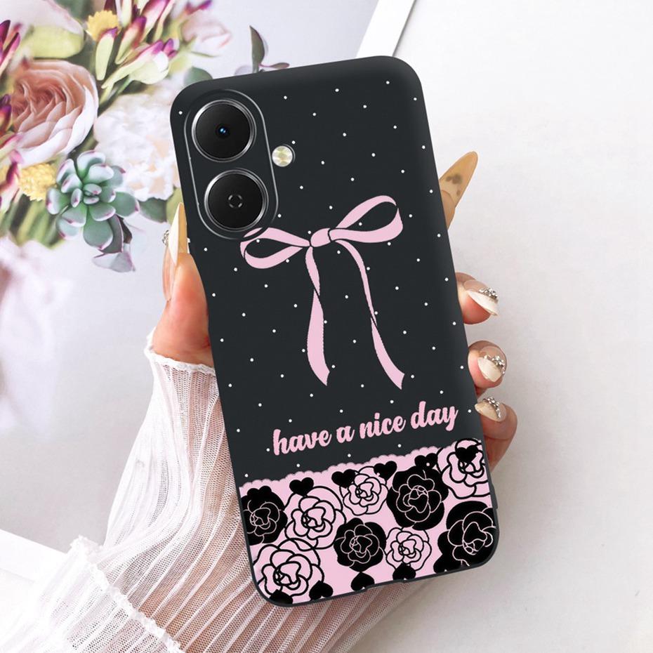 2025 Cute Printing Phone Case For Tecno Spark Go 2 KM4 Black Silicone Soft Cases For Tecno Spark Go2 Covers Bumpers