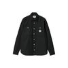 Solid Color Logo Print Single-Breasted Long Sleeve Shirt Men Shirts I029827-0WE-01
