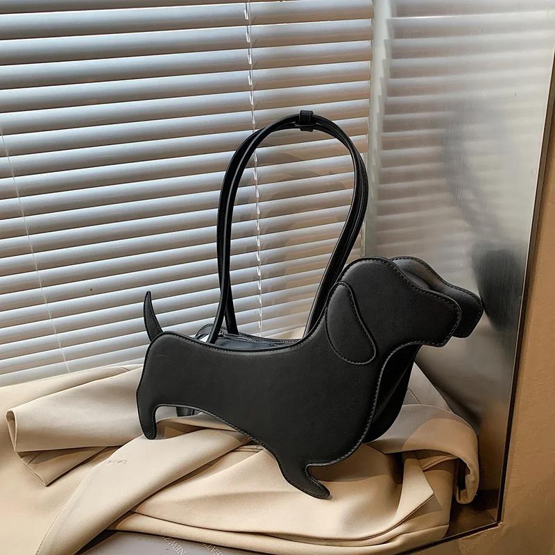 Driedimensionale Teckel Schoudertas PU Leer Retro Handtas Design Okseltas Voor Vrouwen Trend Pendeltas KTY