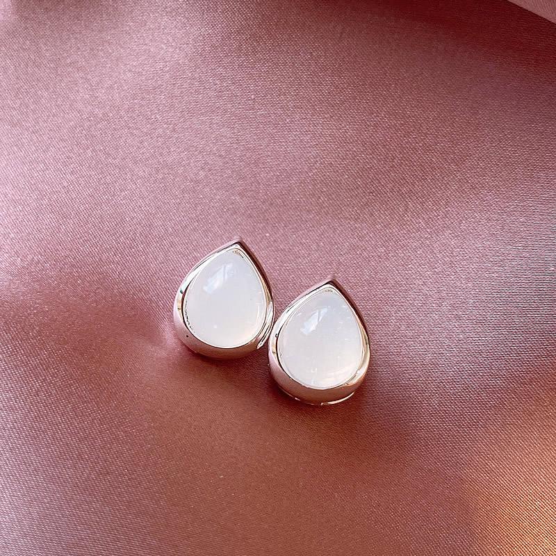 New Able Four Seasons Cold Wind Copper Opal Water Drop Earrings Women's Daily Wear Jewelry 2024