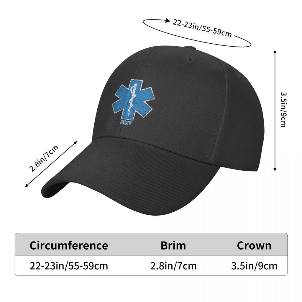Punk Emt Star Of Life Baseball Cap for Women Unisex Breathable Paramedic Medic Ambulance Dad Hat Sun Protection