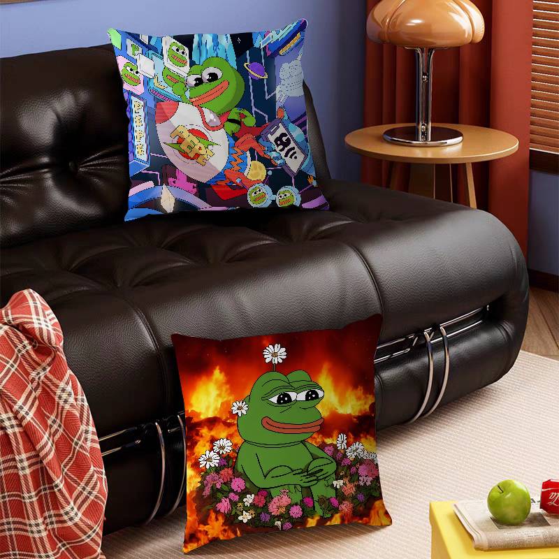 Cute P-pepe The Frog Cushion Cover Pillow Cover Decor Pillowcase Printed Cushion Case For Couch