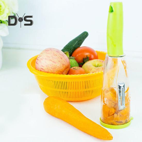 Handmatige groenteschiller Handige schilopslagfunctie Plastic fruitschraper Universele voedselschiller