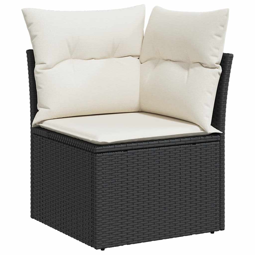 Vidaxl 11-Cz. Garden Lounge Set, Cushions Black Rattan Pe