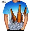 Men's Summer Beer Print Short Sleeve T-shirt Fashion Casual Trend Crew Neck Short Sleeve High Quality Designer Clothing