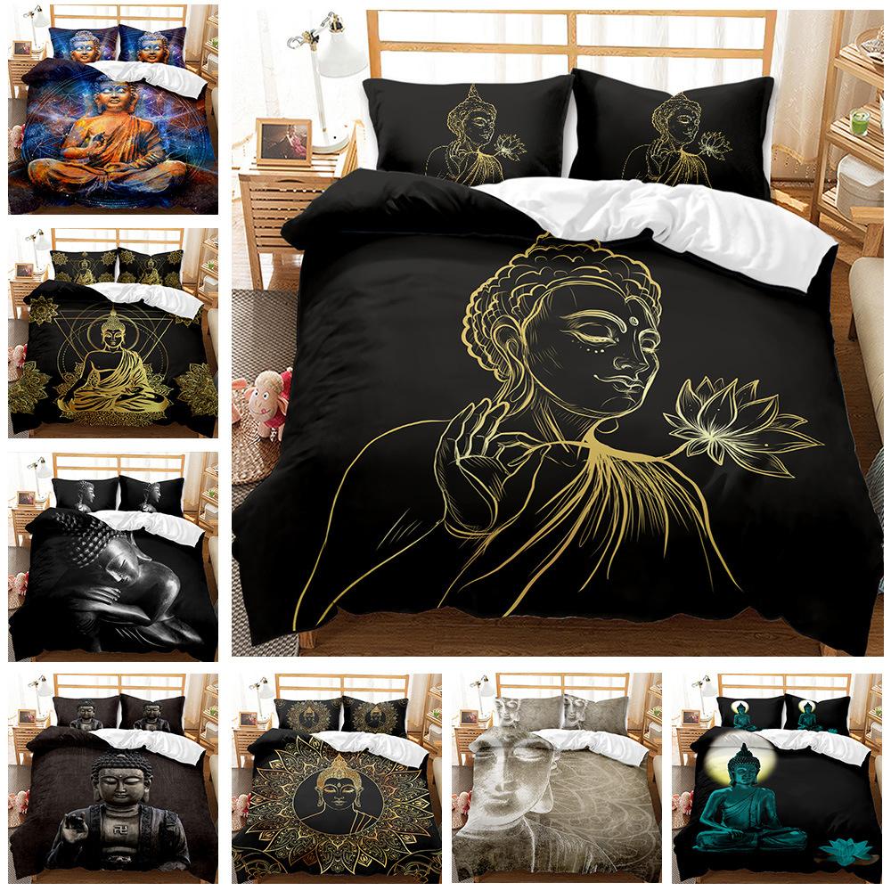 Handdraw Budha 3D Art Duvet Cover Set King Queen Double Full Twin Single Size Bed Linen Set