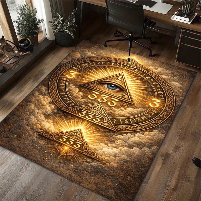 1Pc Freemason Print Rug - Home Decoration Carpet For Living Room Bedroom Flooring Computer Chair Area Rug