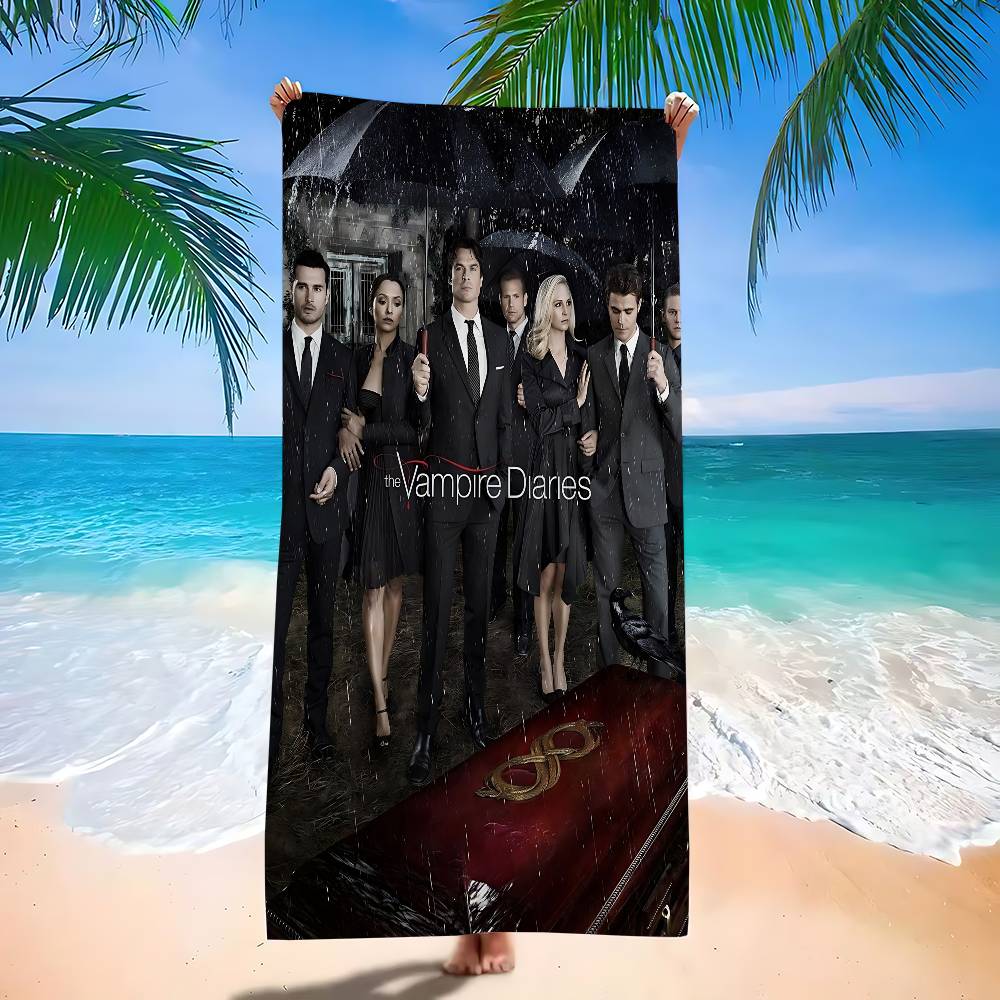 Horror TV The V-Vampire Diaries Bath Towel Microfiber Soft Water Absorbing Breathable For Girl Kids Decorative Beach Towel