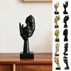 Abstrakte Denker-Skulptur Kein Hören Kein Sehen Kein Sprechen Moderne Harz-Kopf-Statue Sammlerfigur für Zuhause Büro Bücherregal Schreibtisch Dekoration
