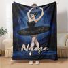 Custom Name Ballet Theme Printed Blanket - Perfect for Couch, Bed, Travel & Outdoor Use | Machine Washable, Cozy & Durable.