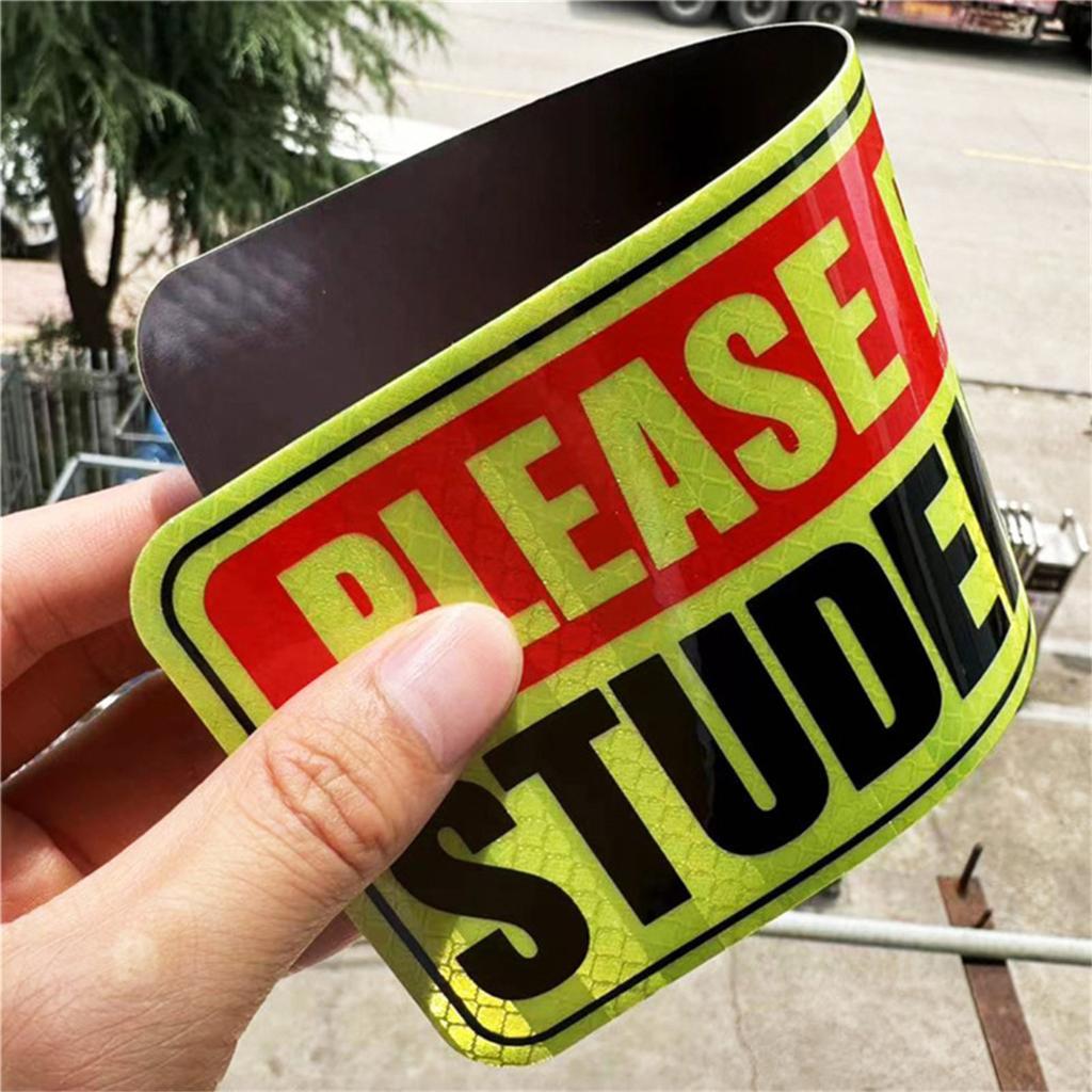 Veiligheidswaarschuwing Magnetische Sticker voor Bestuurder Graag Geduld Student Bestuurder Magnetische Sticker Beginner Bestuurder Bumper Herbruikbare Reflecterende Sticker