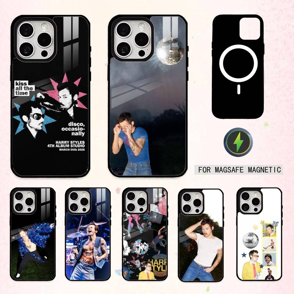 SINGER H-Harry Styles Handyhülle Für iPhone17,16,15,14,13,12,11 Plus,Pro Max Magnetisch Für Magsafe Kabelloses Laden