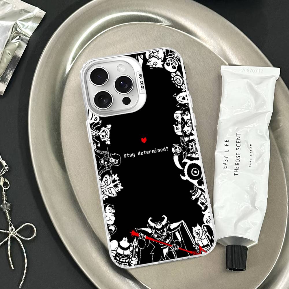U-Undertale Handyhülle Für IPhone 17 16 15 14 13 12 11 Pro Max Plus Farbe Silber Hülle