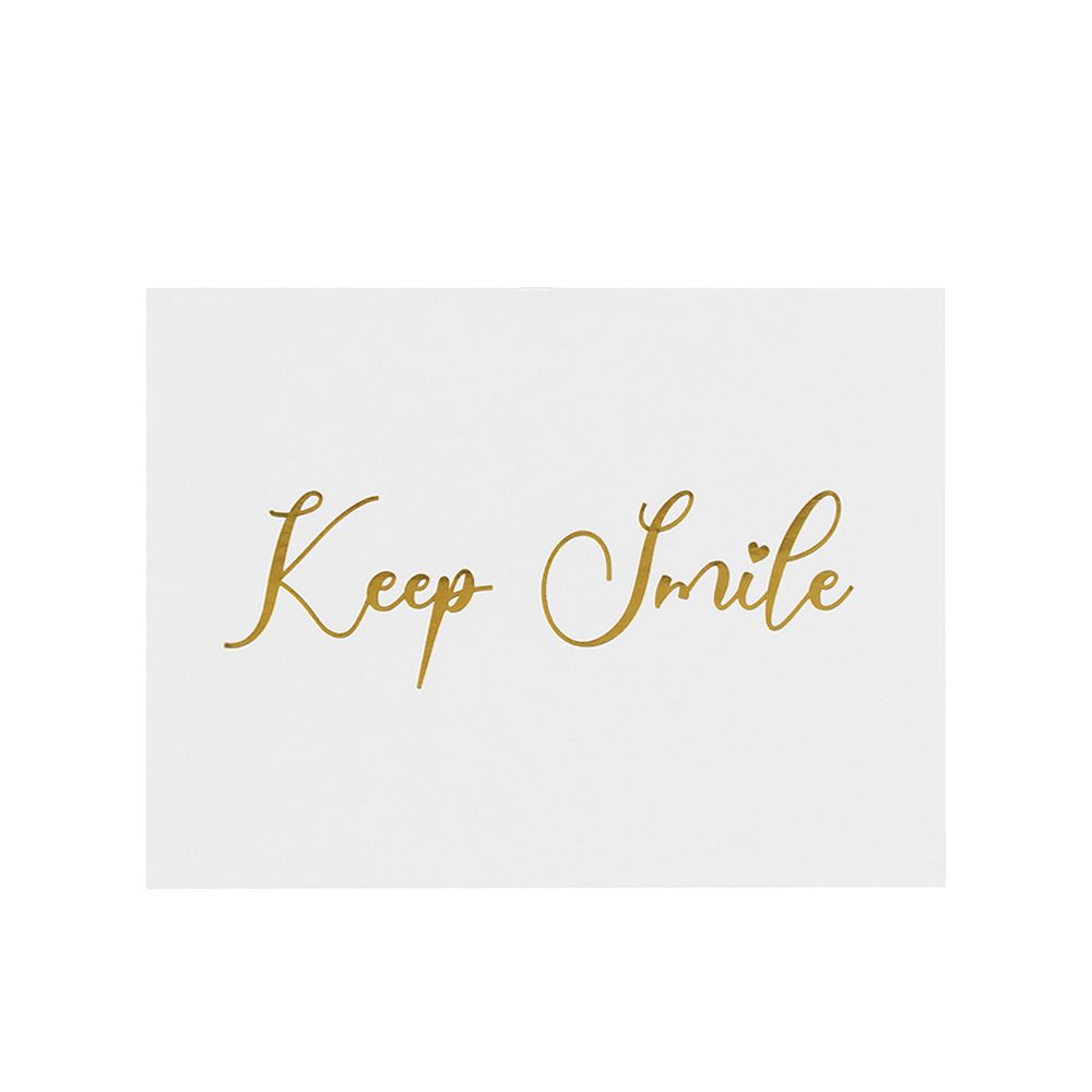 Simple Design Wedding Party Handwriting Message Cards Thank You White Greeting Card Gold Stamping
