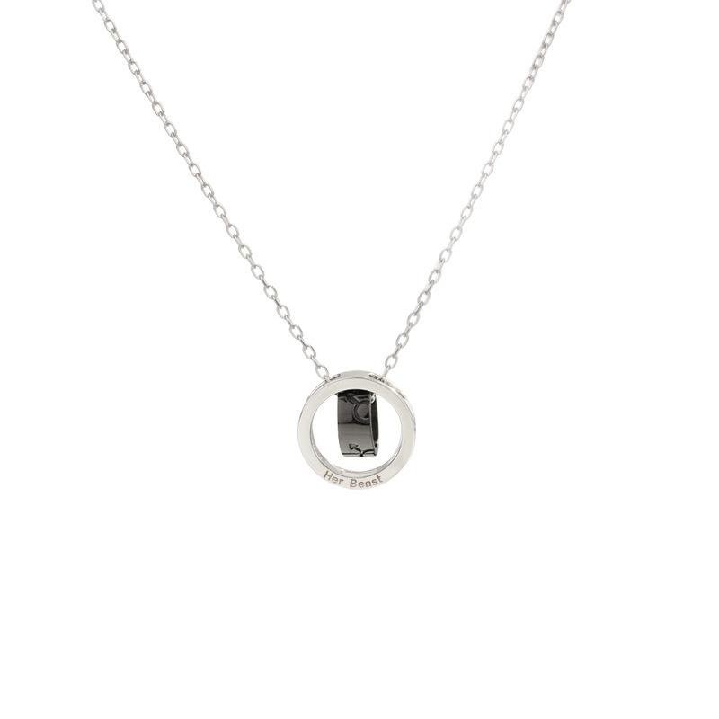Beautiful woman and beast couple necklace a pair of Korean version student long-distance love gift lettering pendant