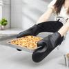 Waterproof Silicone Oven Mitts Insulated Non-Slip Baking Hand Gloves with Hanging Rope Anti-scald Kitchen Microwave Mittens