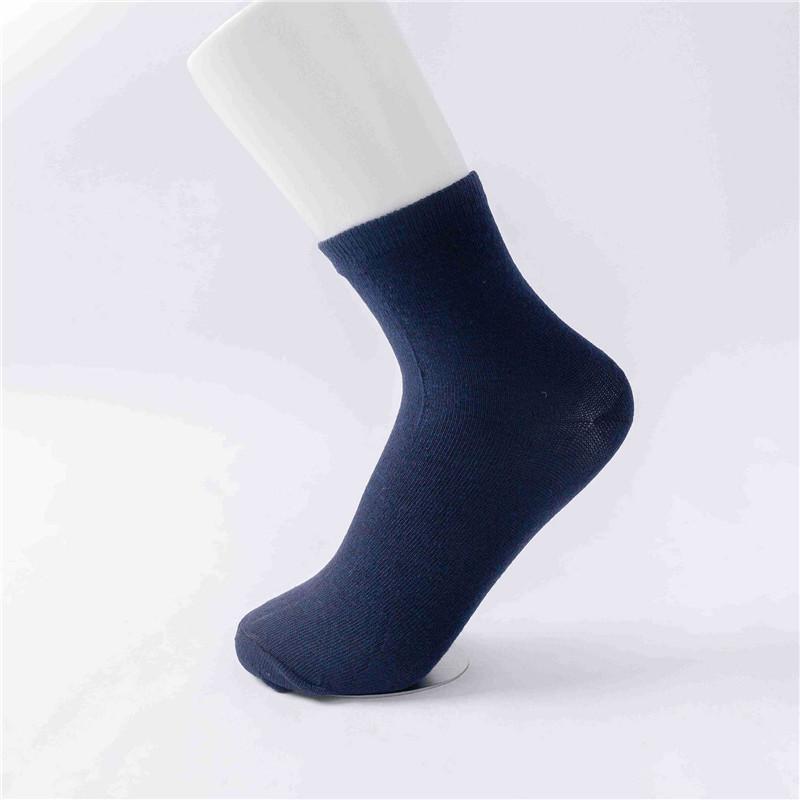 5 Pairs New Styles Men's Business Socks Knitting Cotton Socks Anti-Bacterial Breathable Crew Socks Solid Color Casual Socks