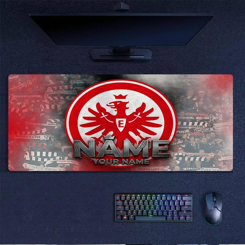 Custom Name,Eintracht Frankfurt Mouse Pad, Large Gaming Desk Mat, Non-slip XXL Mousepad for Laptop & Tablet, Mini PC Playmat with Stitched Edges