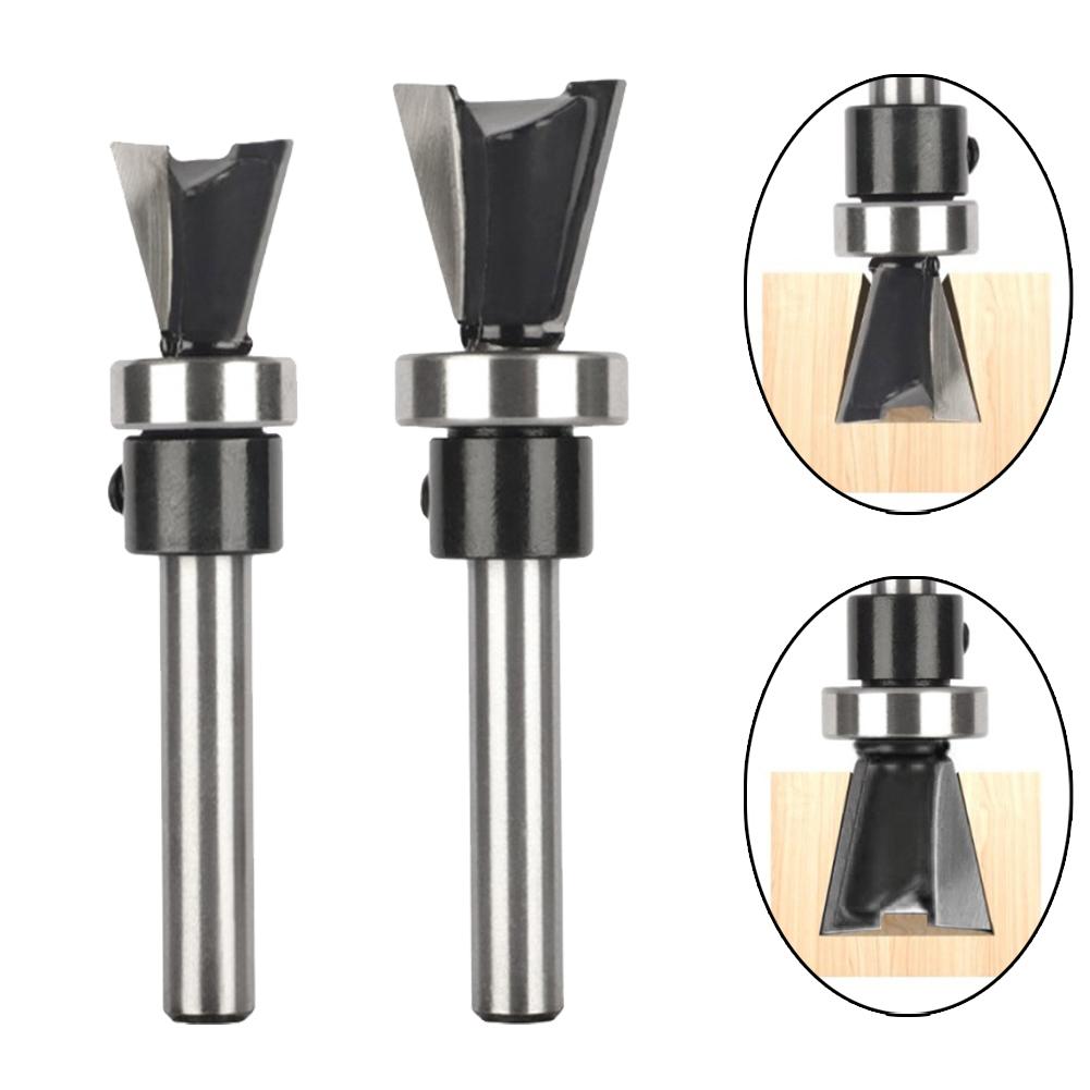 Woodworking Router Bit 14IN Carbide Dovetail Profile with Bottom Bearing for Precise and Stable Routing On Wood Materials