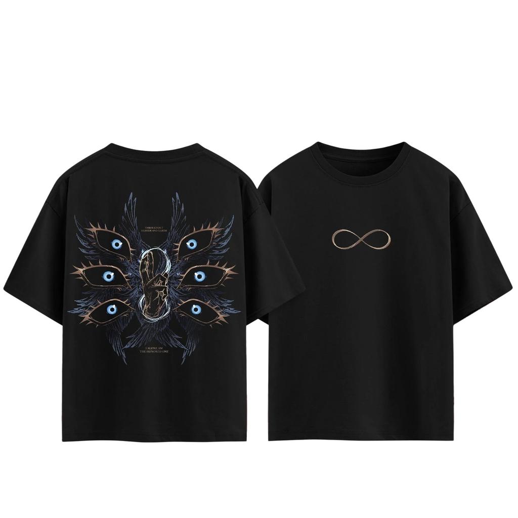 Anime Jujutsu Kaisen Gojo Satoru T-shirt Men and Women Summer Cotton Clothing Fashion Breathable Anime Fans Short Sleeve Tops