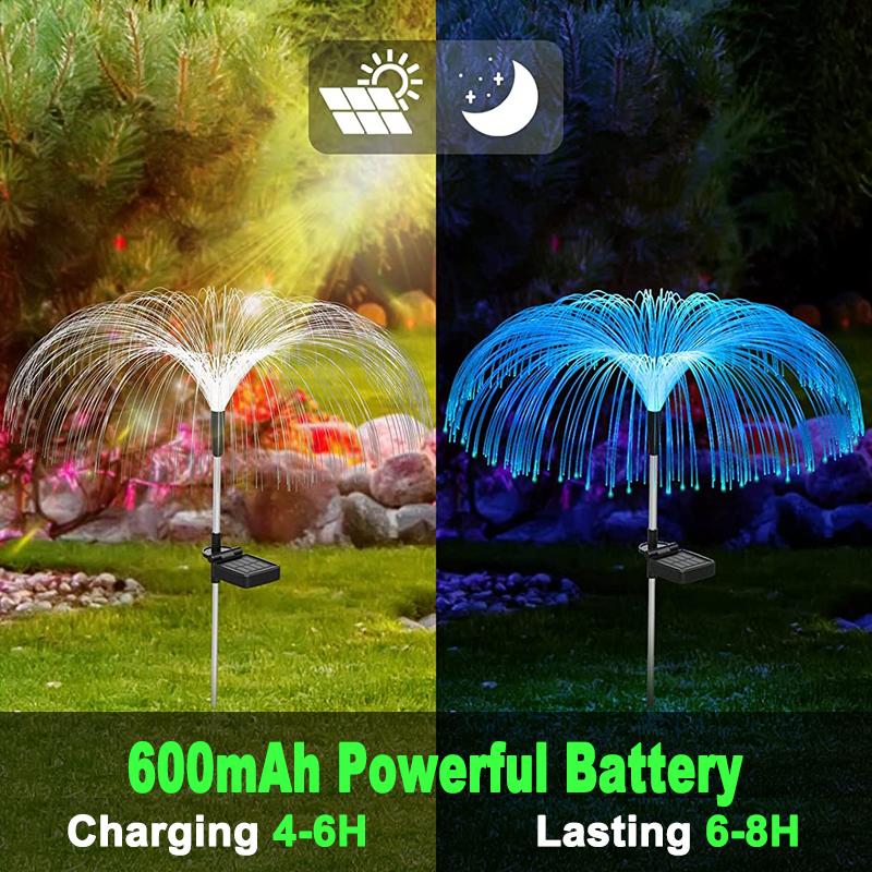 Solar Garden Lights Outdoor Waterproof Fiber Optic Jellyfish Lawn Lights Outdoor Patio Villa Yard Decor Night Light XYZ