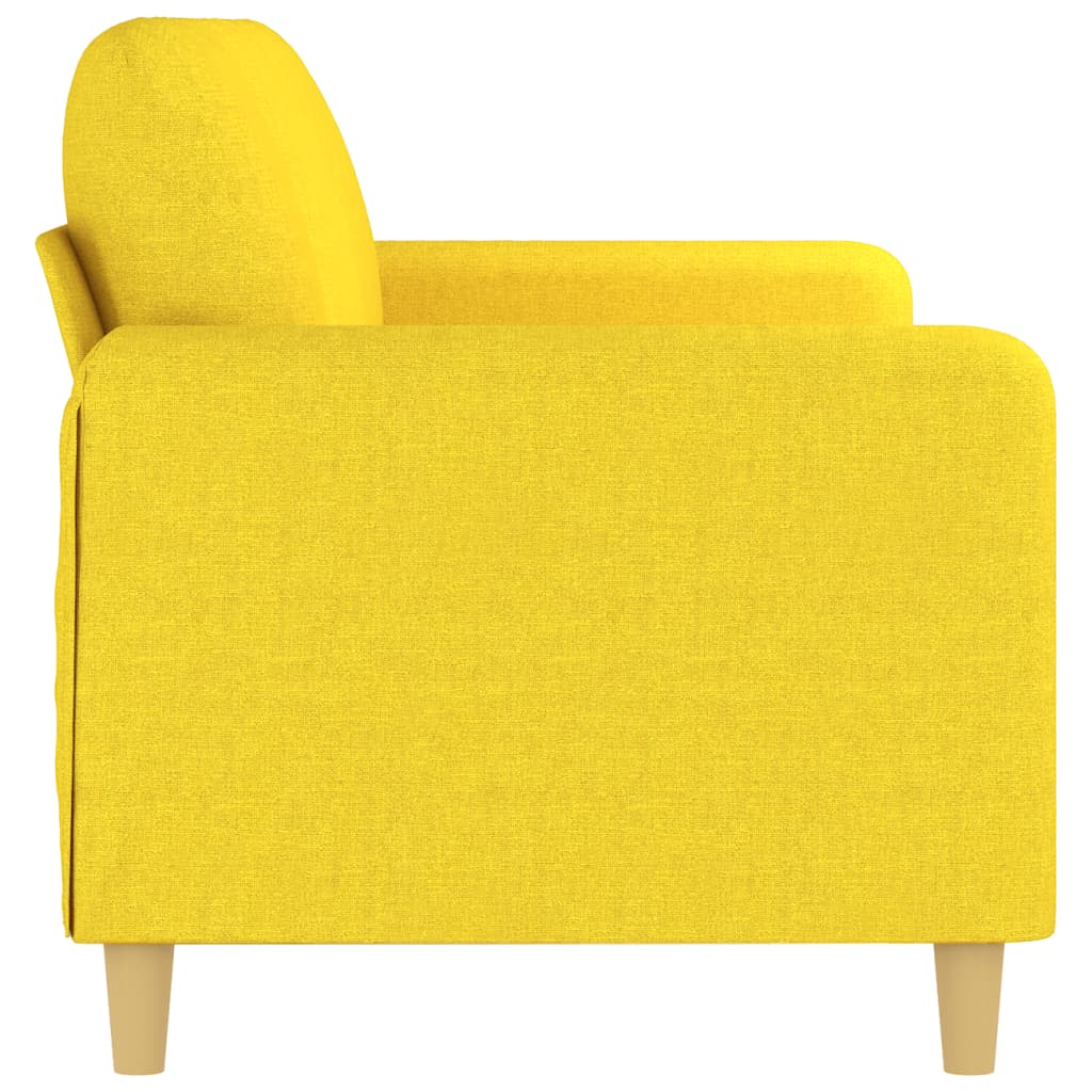 3 Seater Sofa Light Yellow 180 Cm Fabric