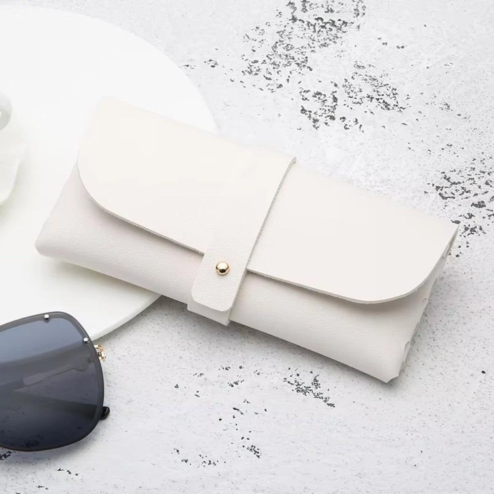 New Handmade Glasses Case Soft Cover Bag PU Leather Glasses Box Lightweight Buckle Clamshell Spectacle Case Women Men