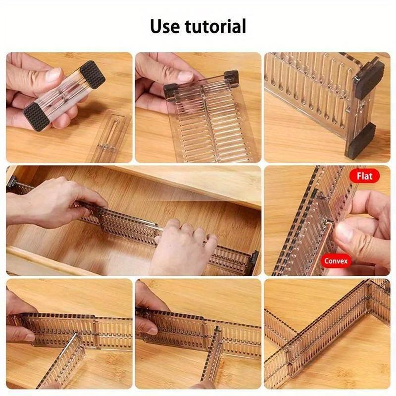 Punch-free Drawer Separators, Adjustable DIY Clapboards, Durable Organizers for Closet & Cabinet