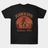 Asian Size Men Print T-shirt Hawkins Indiana 1983 Retro M10255 No-Cut Heat Transfer Print Cotton Tshirt