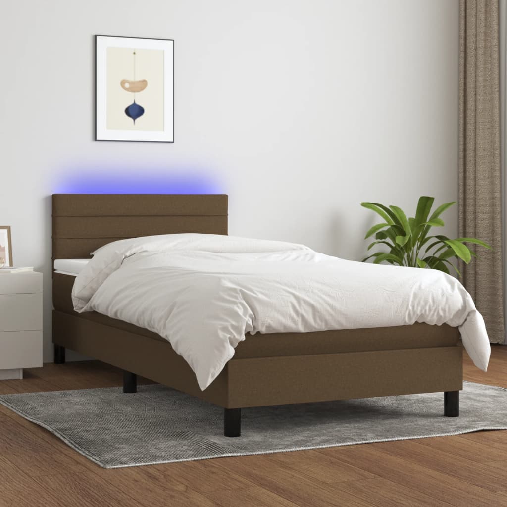 Vidaxl Continental Bed With Mattress, Brown, 90X190 Cm, Fabric