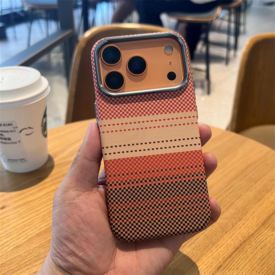 Slim Hard Pc Alloy Lens Magnetic Case For For Iphone 13 14 16 17 Pro Max 1 16 Plus Carbon Fiber Pattern Cover For