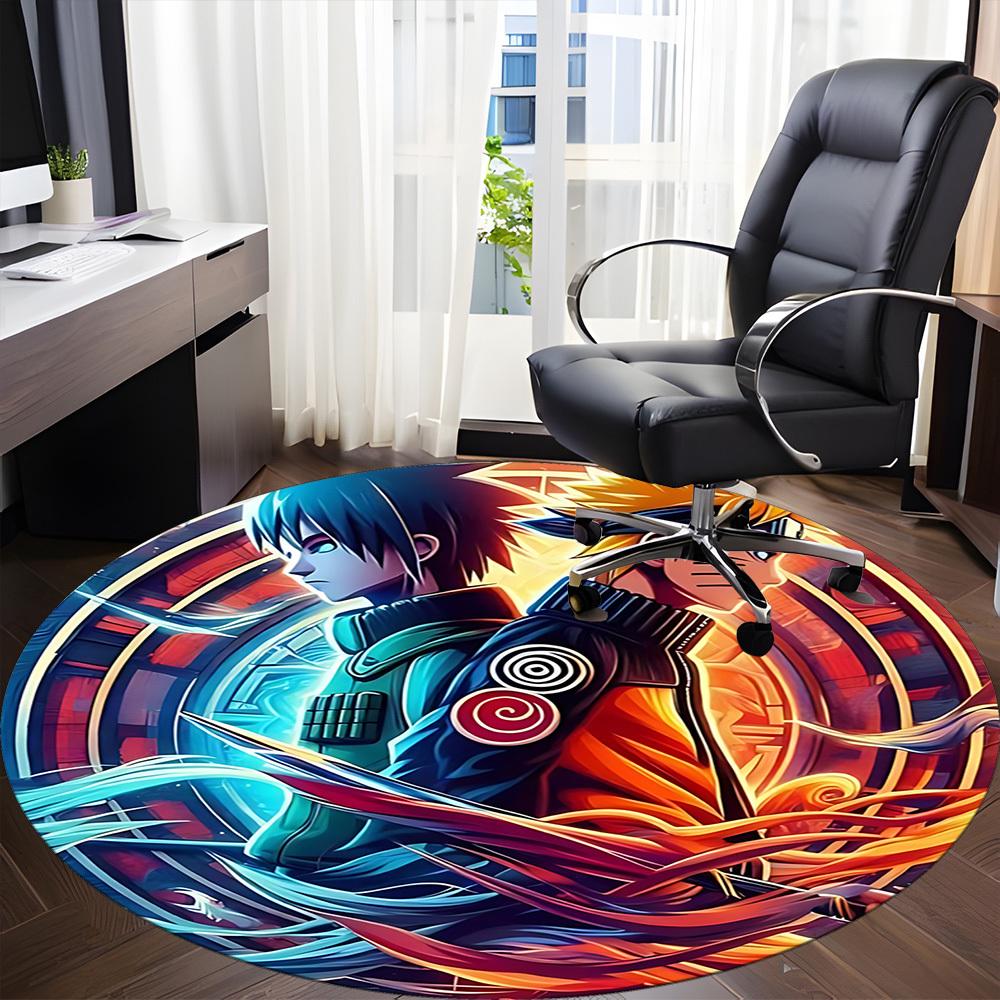 Naruto Sasuke Office Round Area Rug, Under Office Chairs Bedroom Living Room Home Decor  a1022113