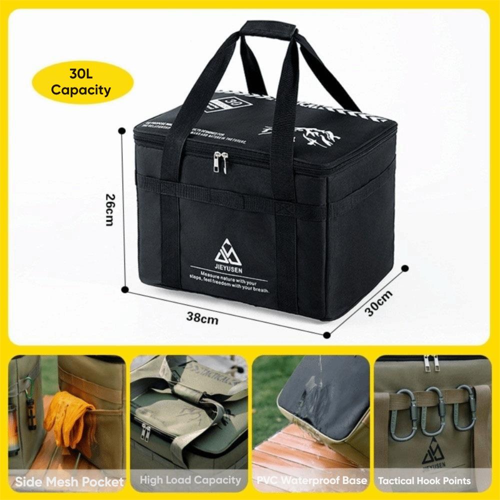 Portable Camping Gear Organizer Oxford Cloth Cookware Storage Bag Cookware Tableware Storage