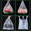 Transparent White Plastic Vest Bag for Food & Fruit Packaging - Disposable & Convenient for Takeaway & Supermarket Use